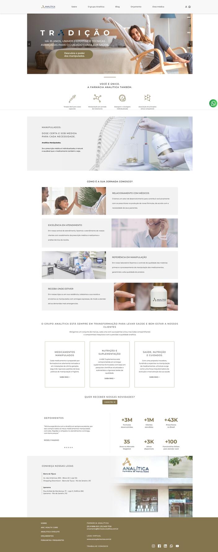 Analitica Pharmacy website home page